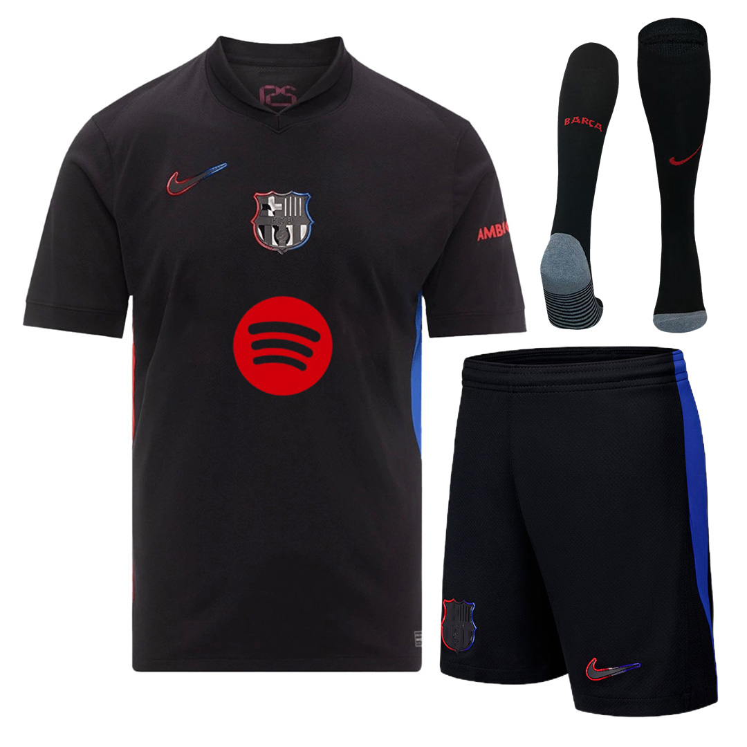 [Super Replica] Barcelona Away Spotify Logo Without Text Full Kit 2024/25 - Reps Jerseys