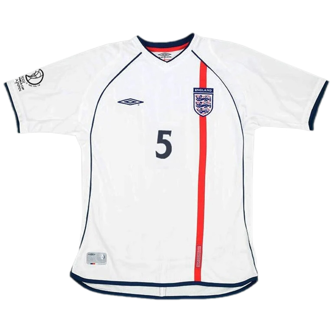 Ferdinand #5 Retro England Home Jersey World Cup 2002 - Reps Jerseys