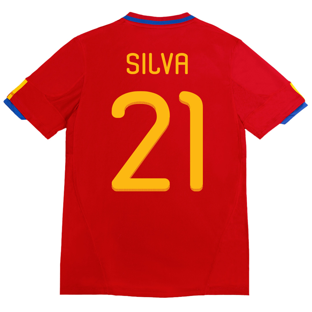 SILVA #21 Retro Spain Home Jersey 2010 - Reps Jerseys