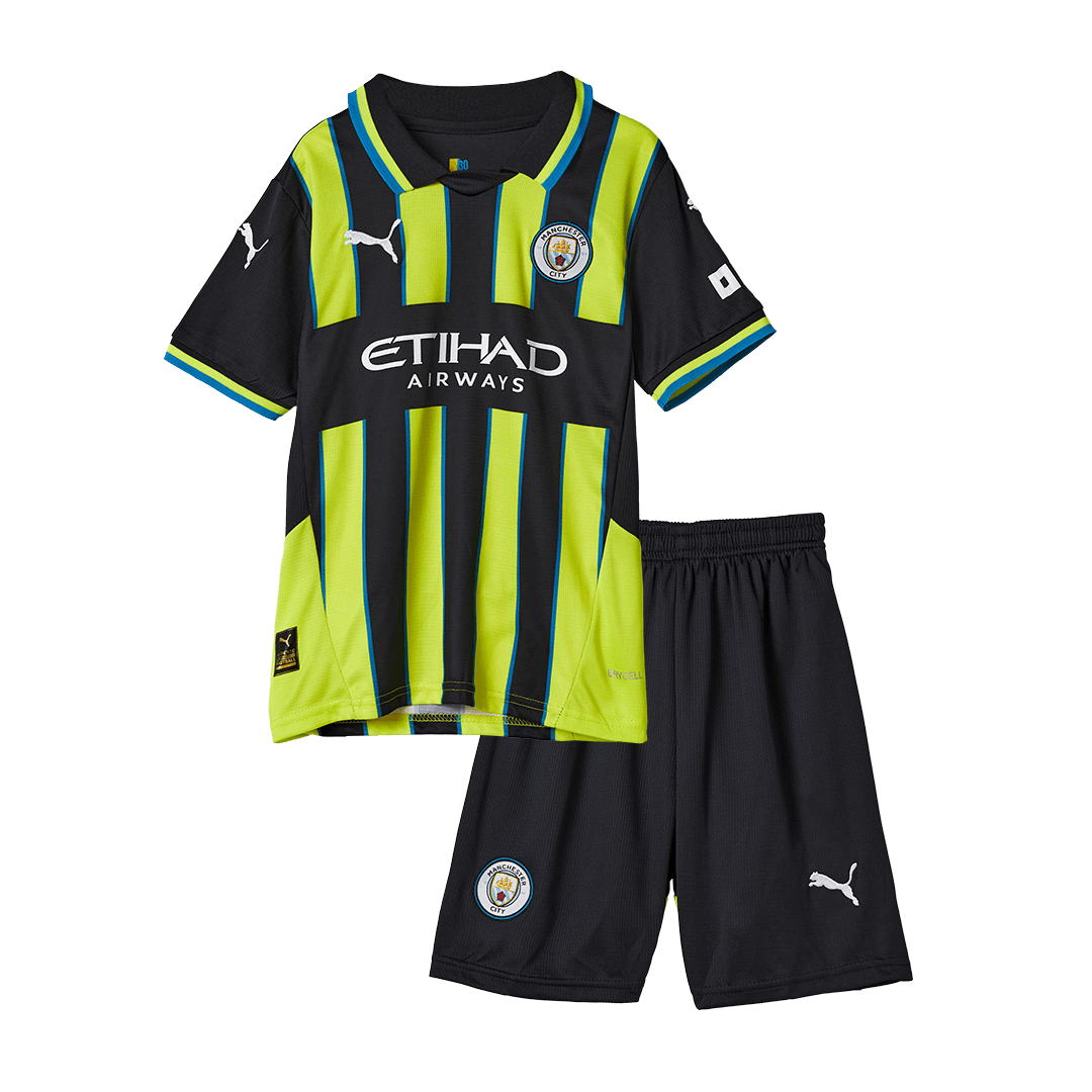 Kids Manchester City Away Full Kit(Jersey+Shorts+Socks) 2024/25 - Reps Jerseys