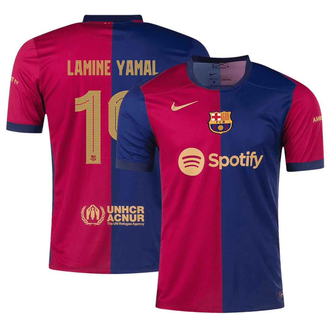 [Super Replica] LAMINE YAMAL #19 Barcelona Home Jersey 2024/25 - UCL Font - Reps Jerseys