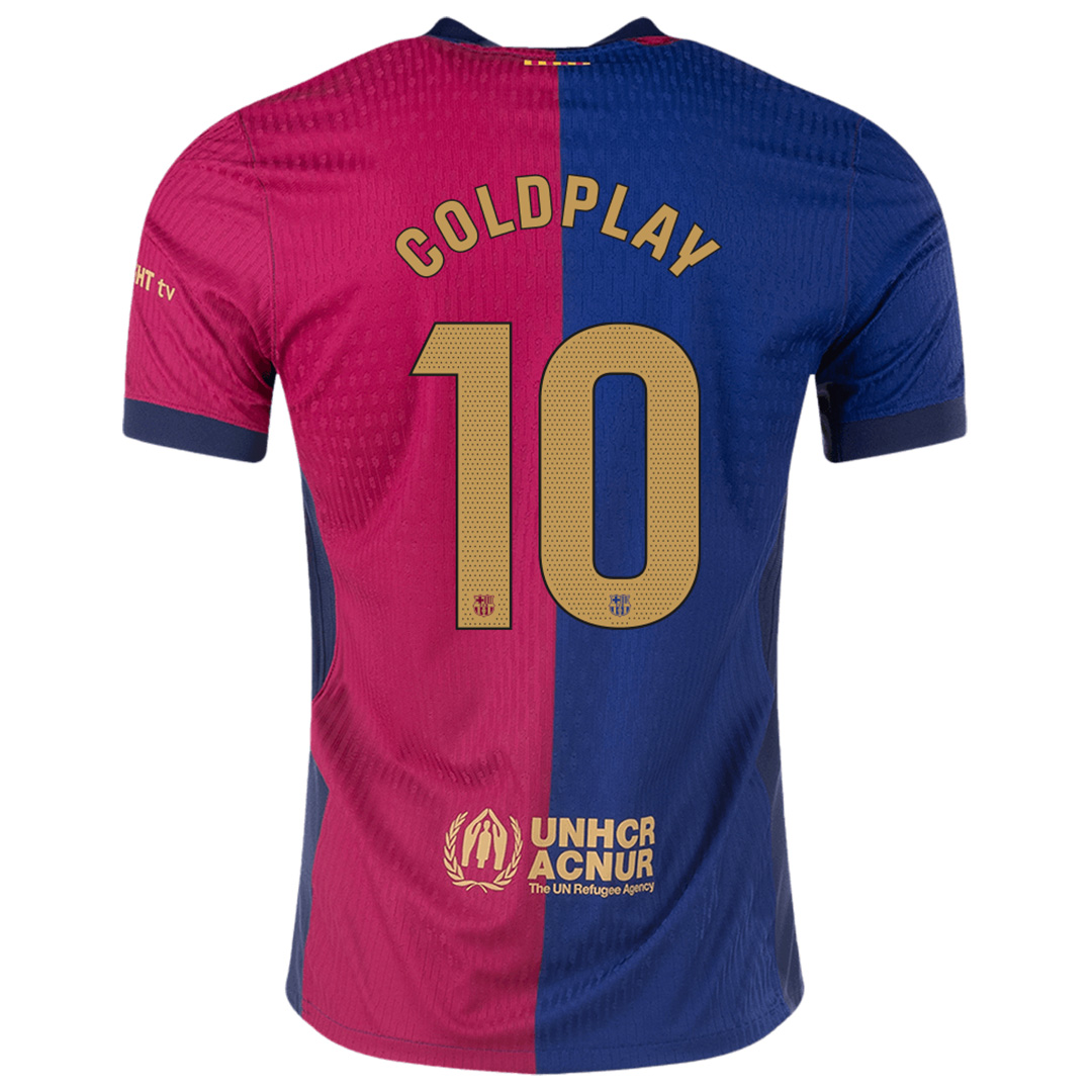 COLDPLAY #10 x Barcelona Home Coldplay Match Jersey 2024/25 - Reps Jerseys