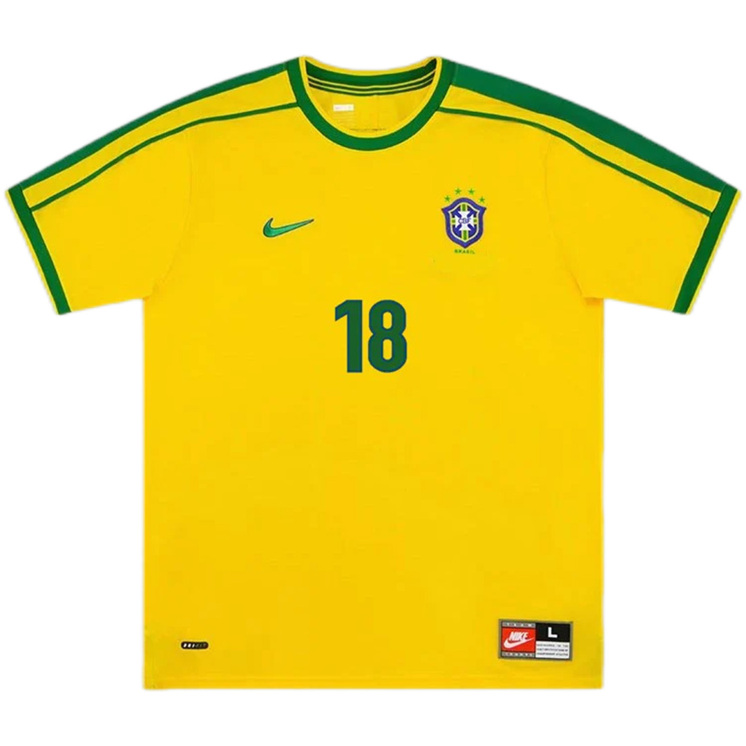 Brazil LEONARDO #18 Retro Jersey Home World Cup 1998 - Reps Jerseys
