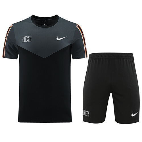 NK-ND03 Customize Team Jersey Kit(Shirt+Short) Black&Gray - Reps Jerseys