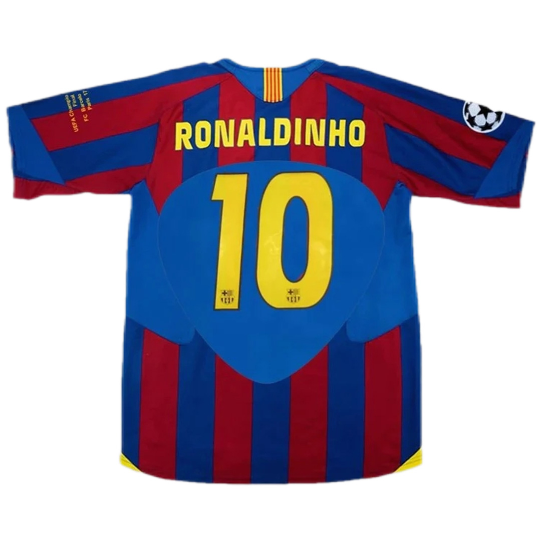 Ronaldinho #10 Retro Barcelona UCL Final Home Jersey 2005/06 - Reps Jerseys