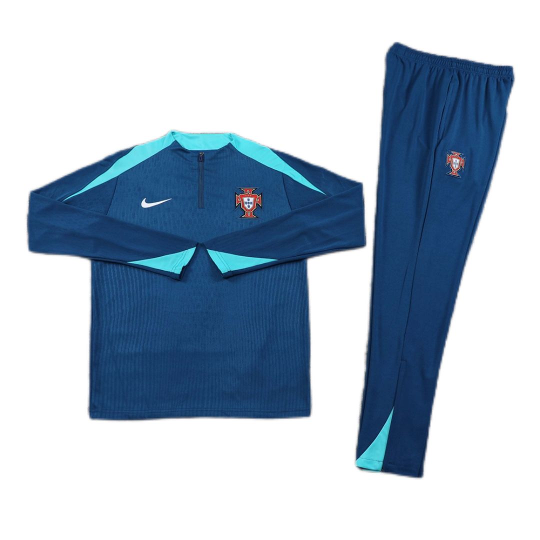 Portugal Zipper Sweatshirt Kit(Top+Pants) Blue 2024/25 - Reps Jerseys
