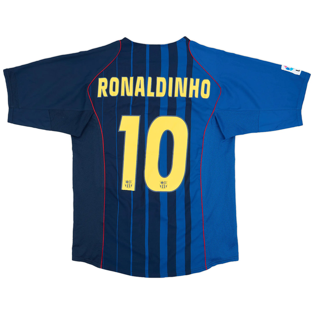 Ronaldinho #10 Retro Barcelona Away Jersey 2004/05 - Reps Jerseys