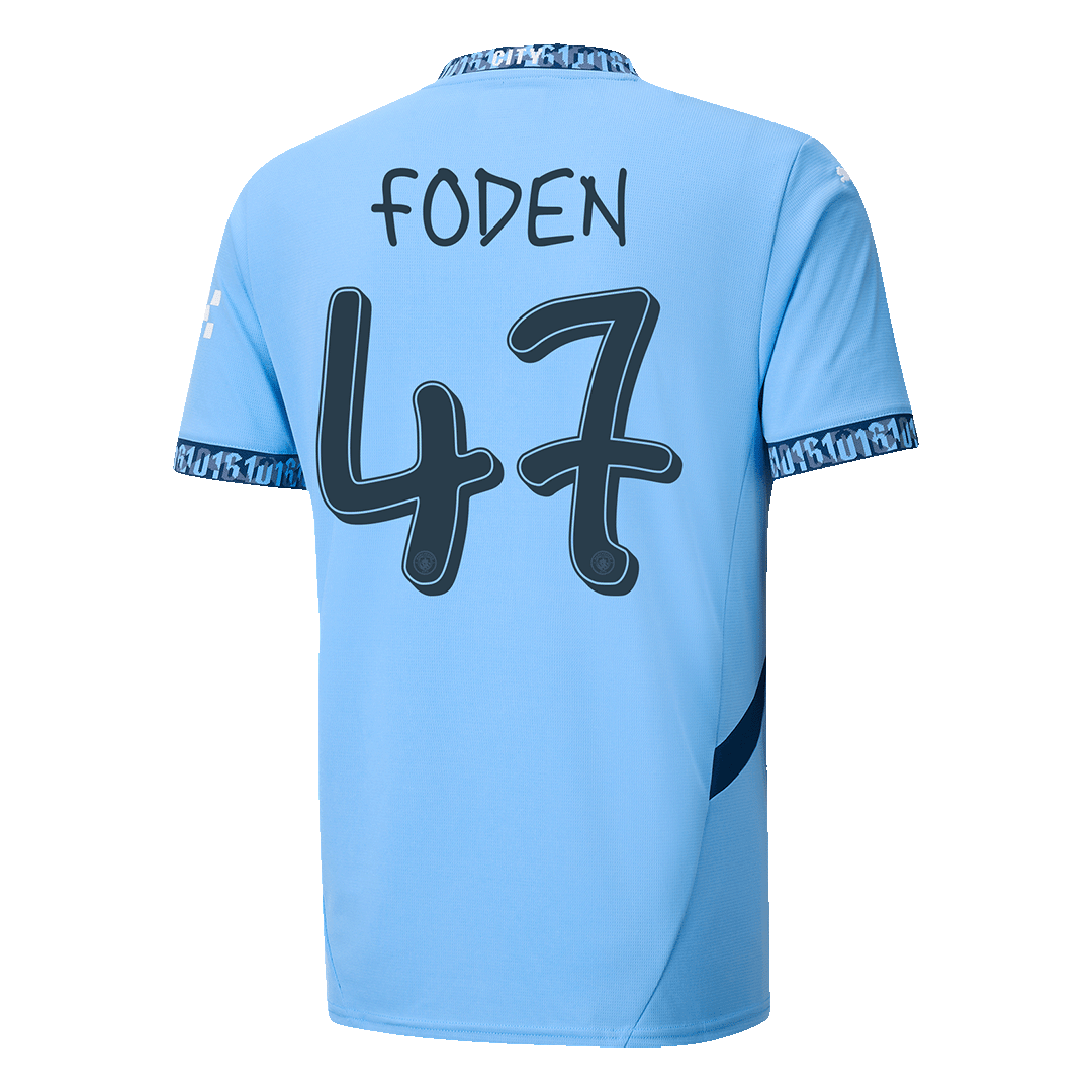 [Super Replica] FODEN #47 Manchester City Home Jersey 2024/25 - UCL Font - Reps Jerseys