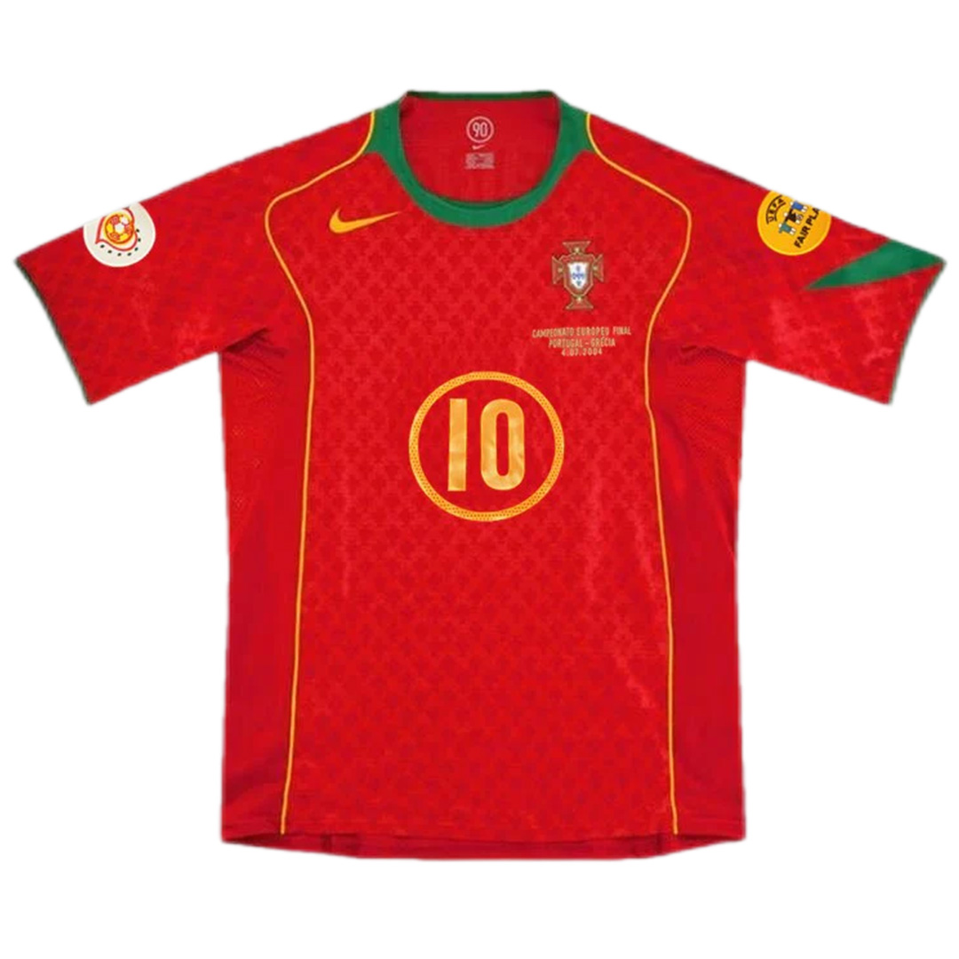 Portugal Rui Costa #10 Retro Jersey Home Euro Cup Final 2004 - Reps Jerseys