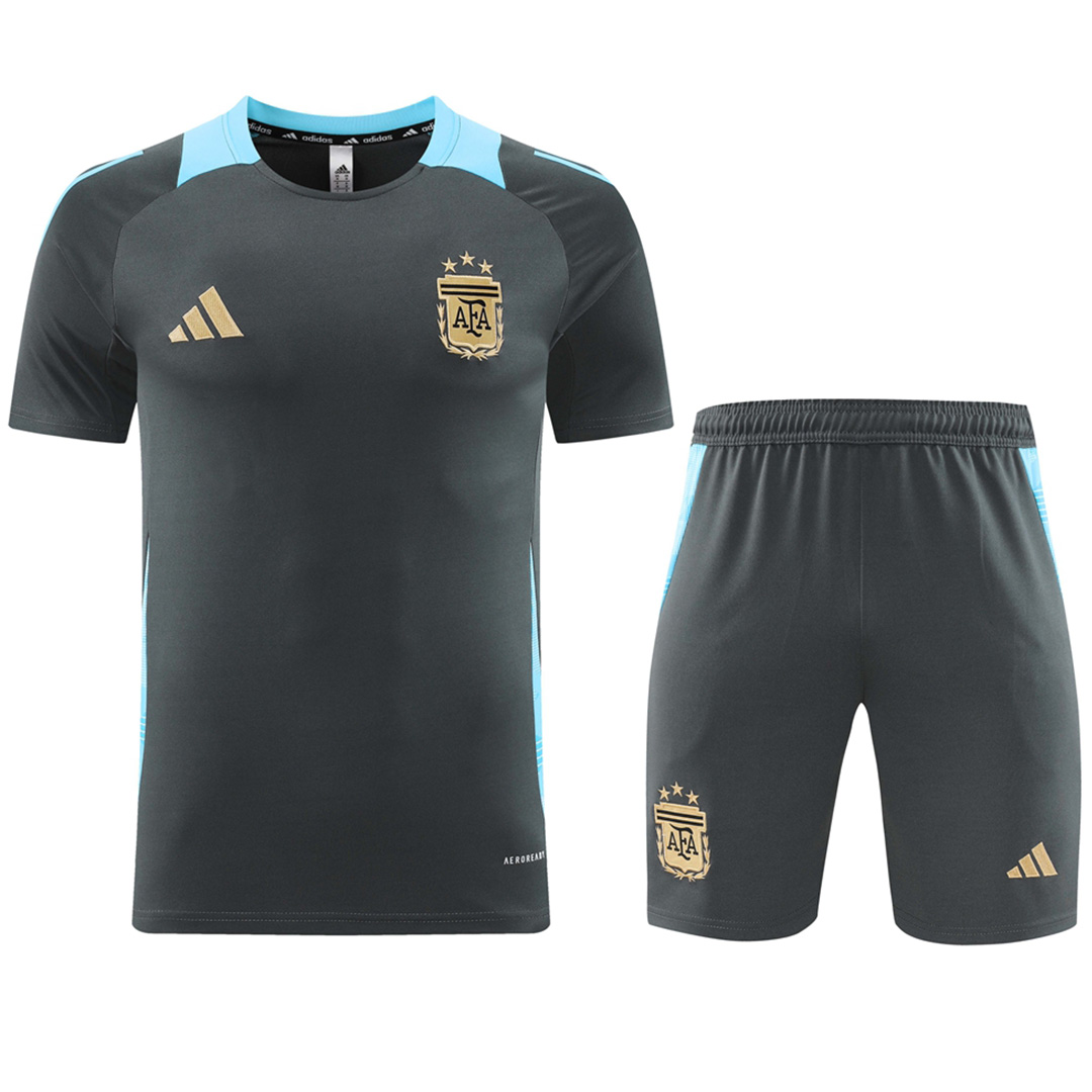 Argentina Training Kit (Jersey+Shorts) Black Copa America 2024 - Reps Jerseys