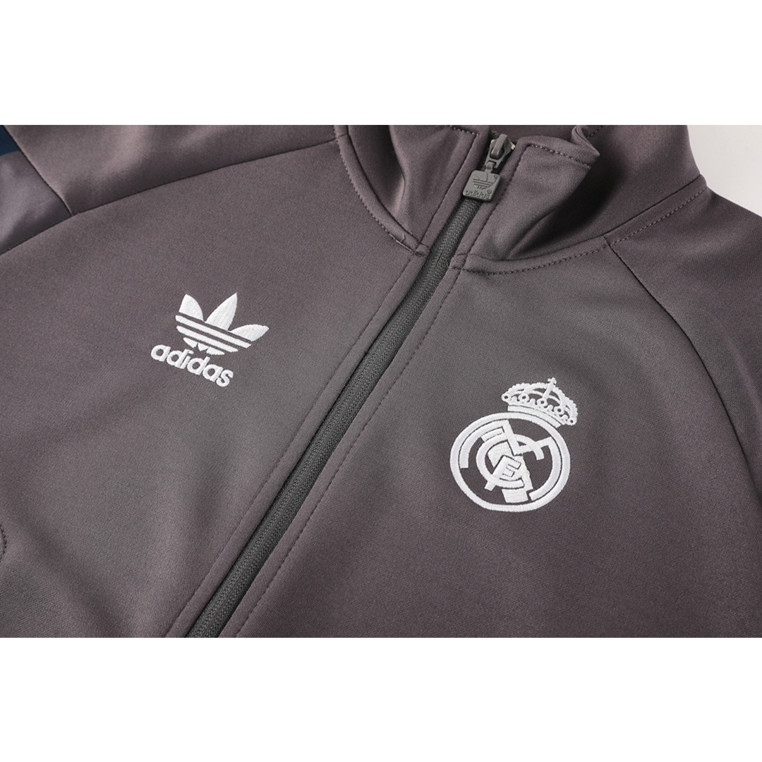 Real Madrid Track Jacket Gray 2024/25 - Reps Jerseys
