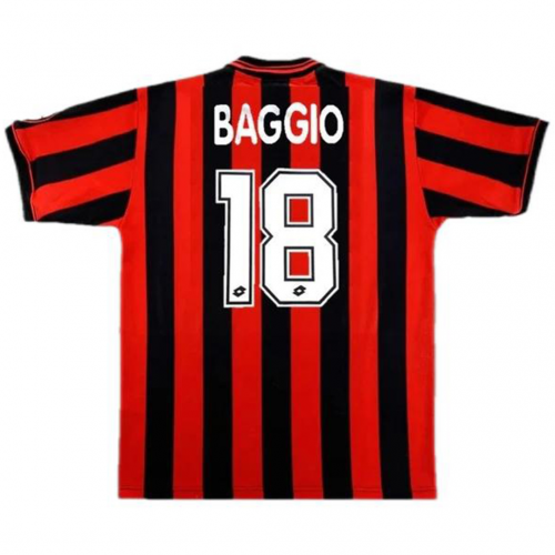 BAGGIO #18 Retro AC Milan Home Jersey 1996/97 - Reps Jerseys