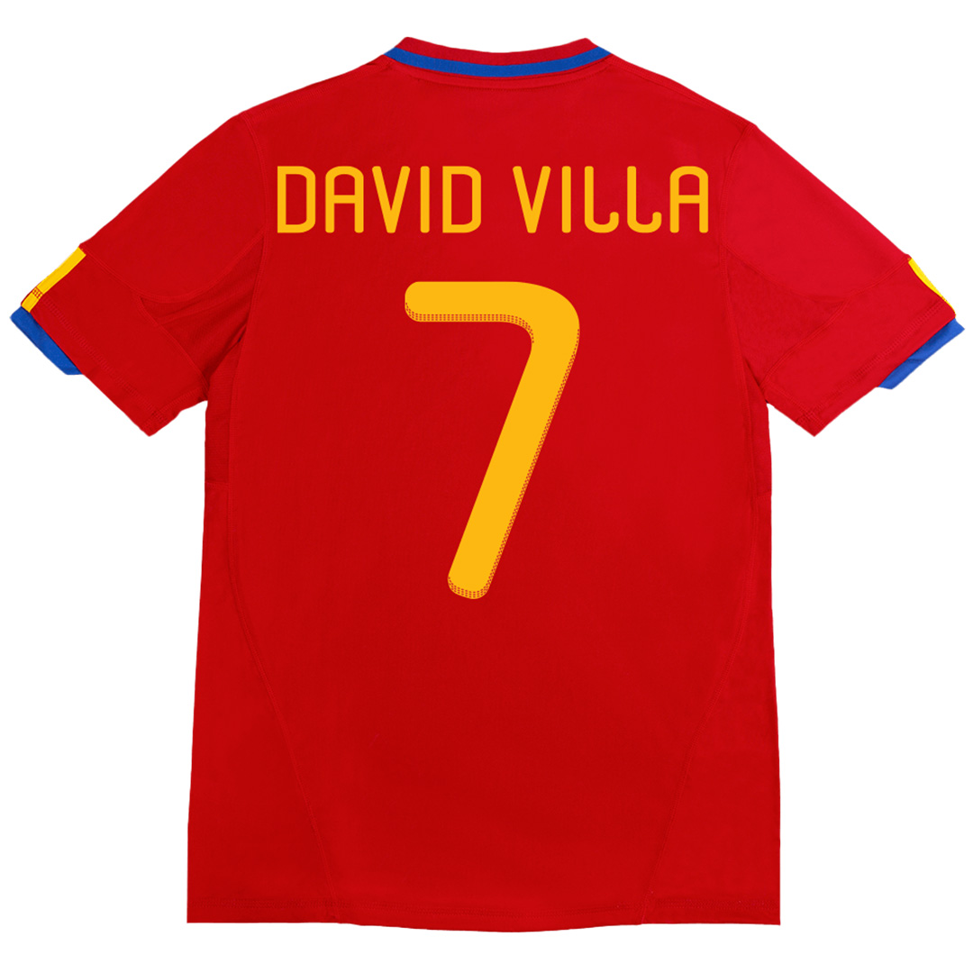 DAVID VILLA #7 Retro Spain Home Jersey 2010 - Reps Jerseys