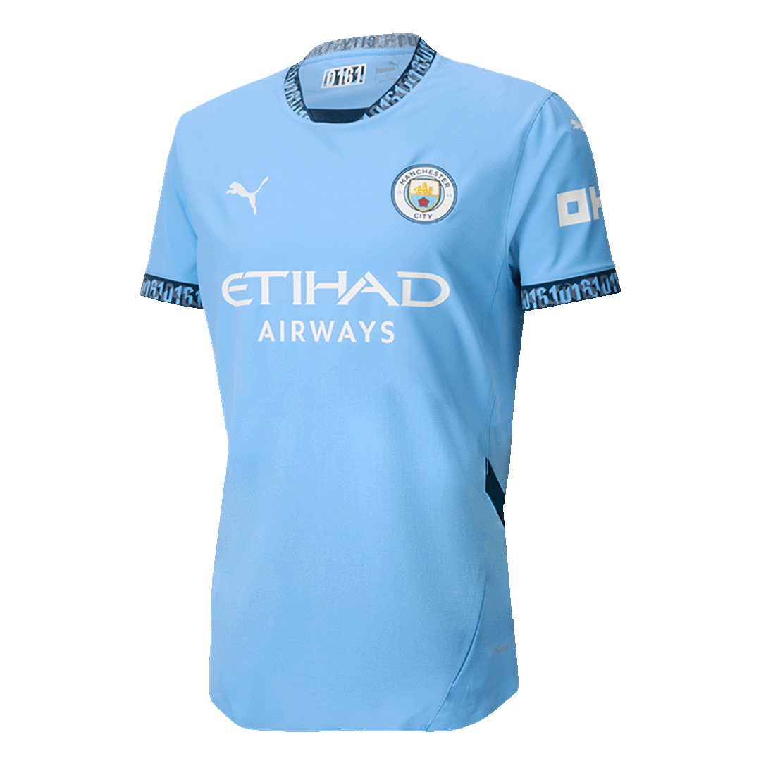 RODRIGO #16 Manchester City Home Match Jersey 2024/25 - UCL Font - Reps Jerseys