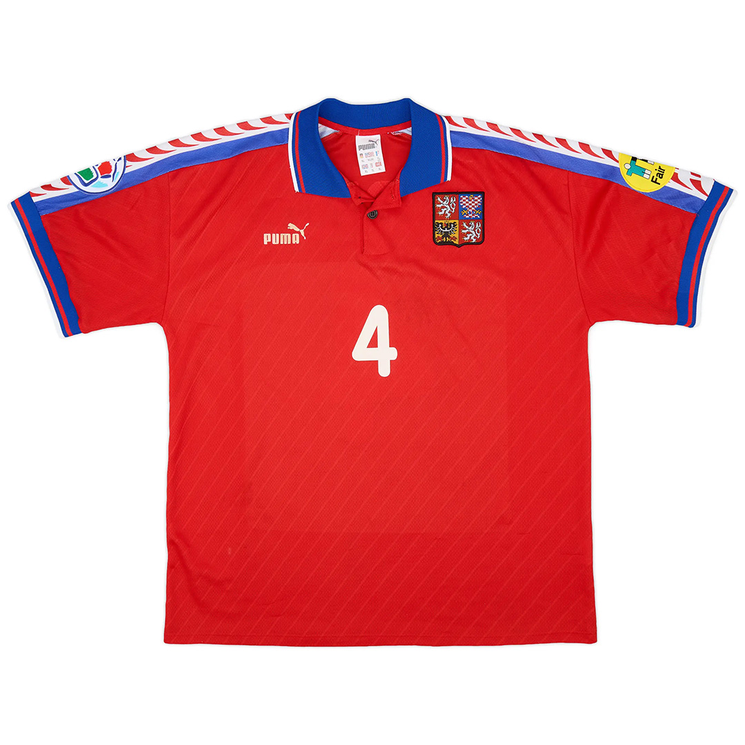 Nedved #4 Retro Czech Republic Home Jersey 1996/98 - Reps Jerseys