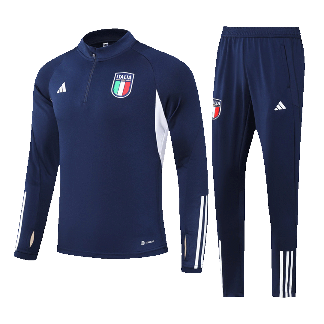 Kids Italy Zipper Sweatshirt Kit(Top+Pants) Navy 2023/24 - Reps Jerseys