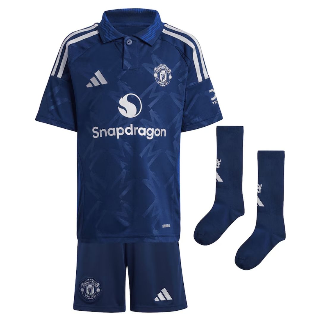 Kids Manchester United Away Full Kit(Jersey+Shorts+Socks) 2024/25 - Reps Jerseys