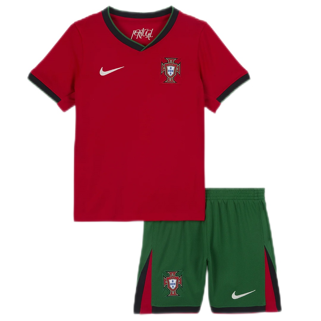 Kids Portugal Home Kit Jersey+Shorts Euro 2024 - Reps Jerseys