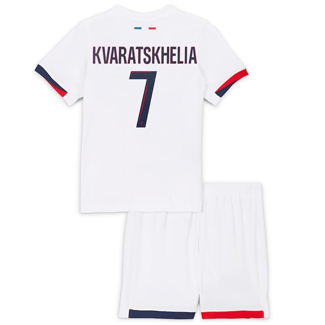 KVARATSKHELIA #7 Kids PSG Away Jersey Kit 2024/25 - Reps Jerseys