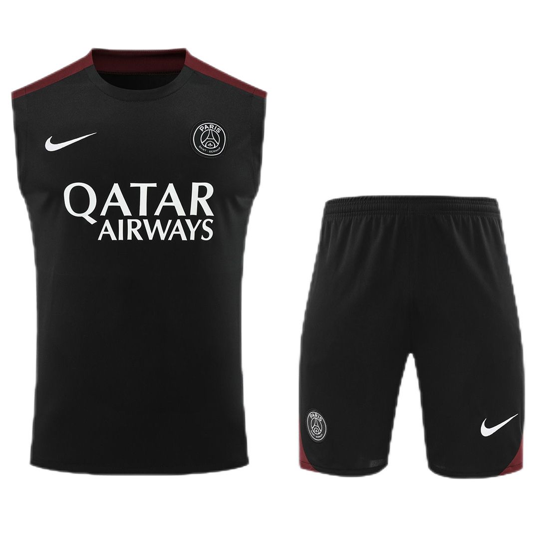 PSG Sleeveless Training Kit Black 2024/25 - Reps Jerseys