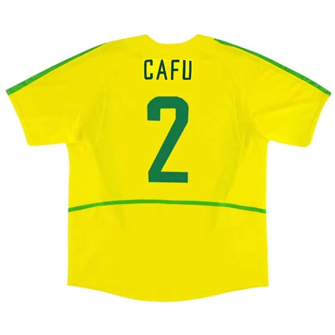Brazil CAFU #2 Retro Jersey Home World Cup 2002 - Reps Jerseys