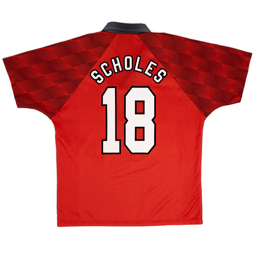 Scholes #18 Retro Manchester United Home Jersey 1996/98 - Reps Jerseys