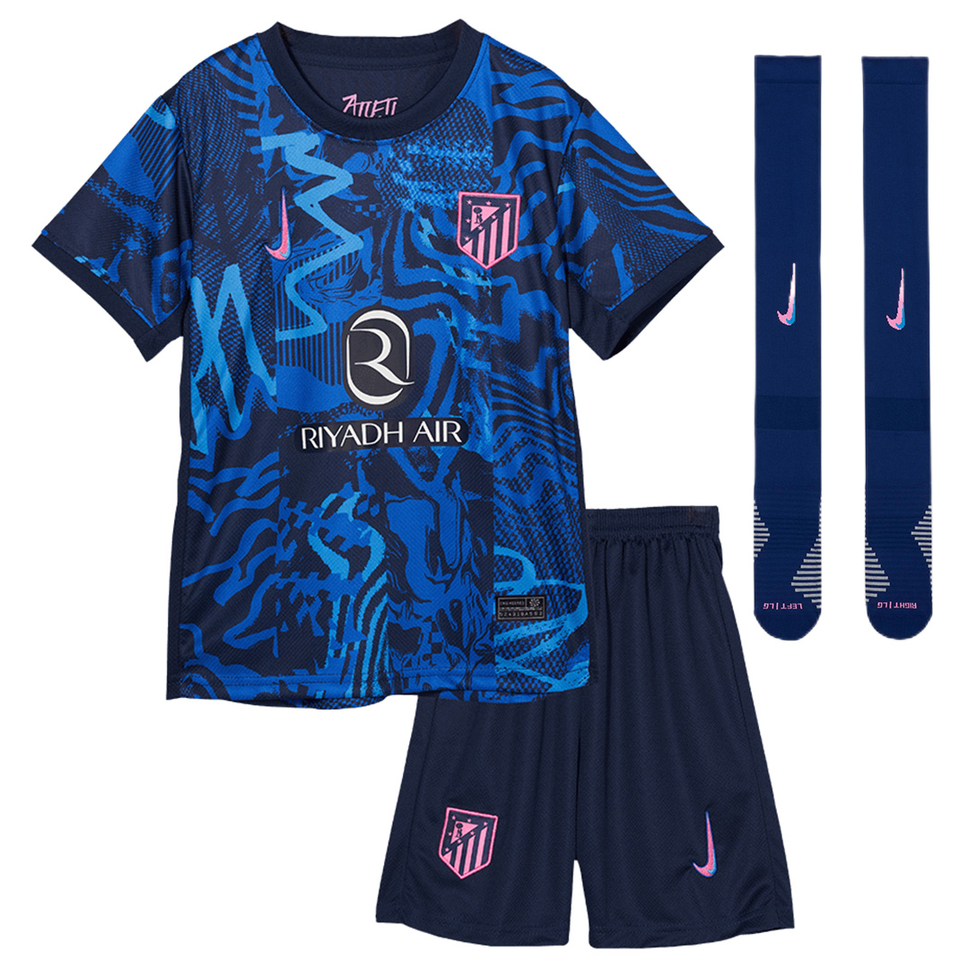Kids Atletico Madrid Third Full Kit(Jersey+Shorts+Socks) 2024/25 - Reps Jerseys