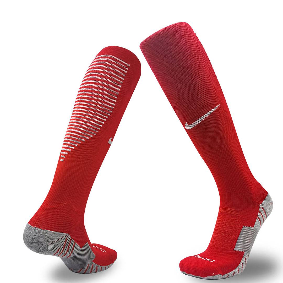Men Pro Cotton Non-Skid Team Soccer Socks Red - Reps Jerseys