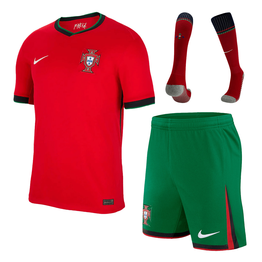 [Super Replica] Portugal Home Whole Kit(Jersey+Shorts+Socks) Euro 2024 - Reps Jerseys