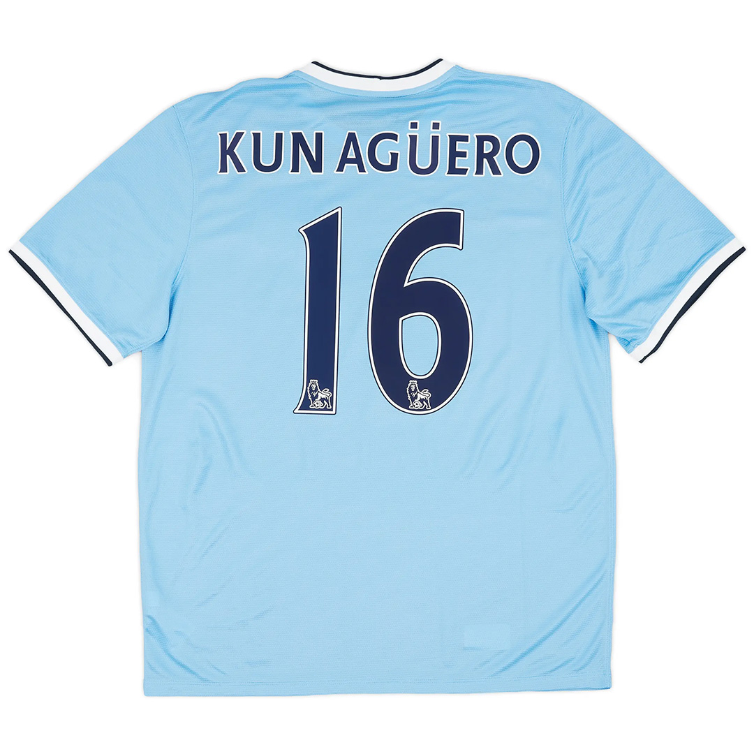 KUN AGÜERO #16 Retro Manchester City Home Jersey 2013/14 - Reps Jerseys