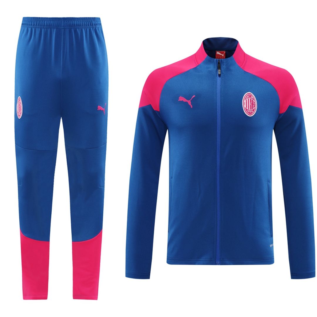 AC Milan Training Jacket Kit (Top+Pants) Pink&Blue 2024/25 - Reps Jerseys