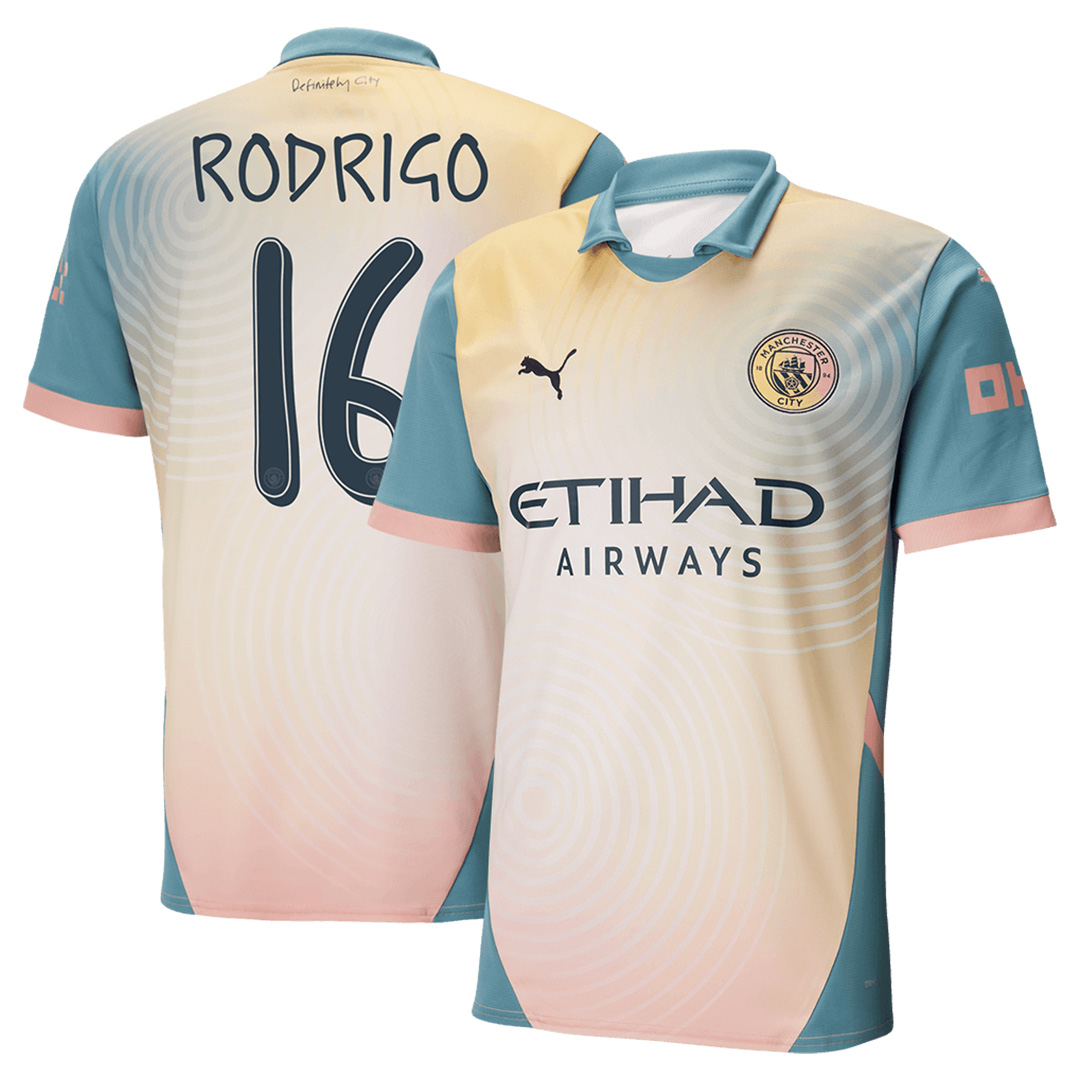 RODRIGO #16 Manchester City Fourth Jersey 2024/25 - UCL Font - Reps Jerseys
