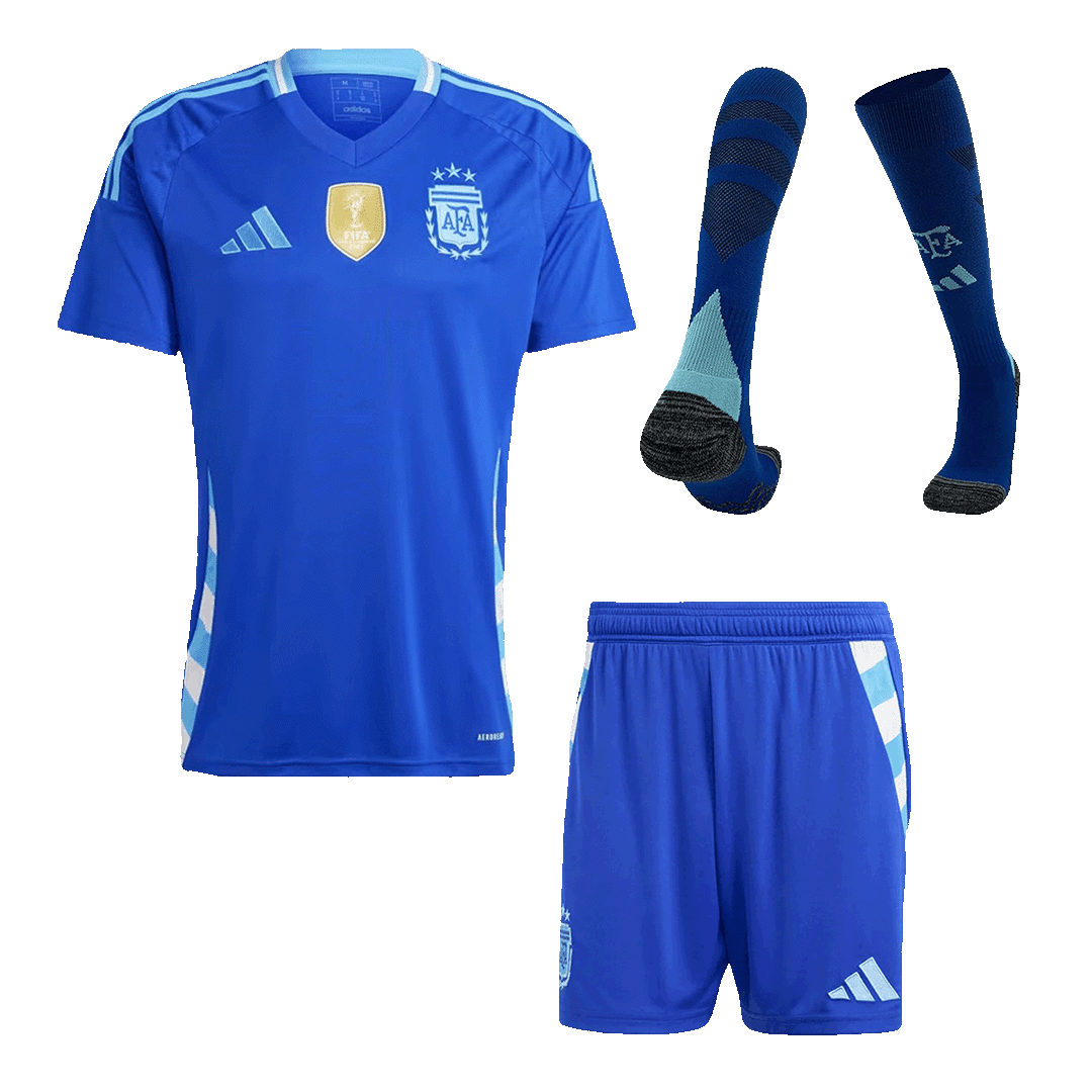 [Super Replica] Argentina Away Full Kit(Jersey+Shorts+Socks) Copa America 2024 - Reps Jerseys
