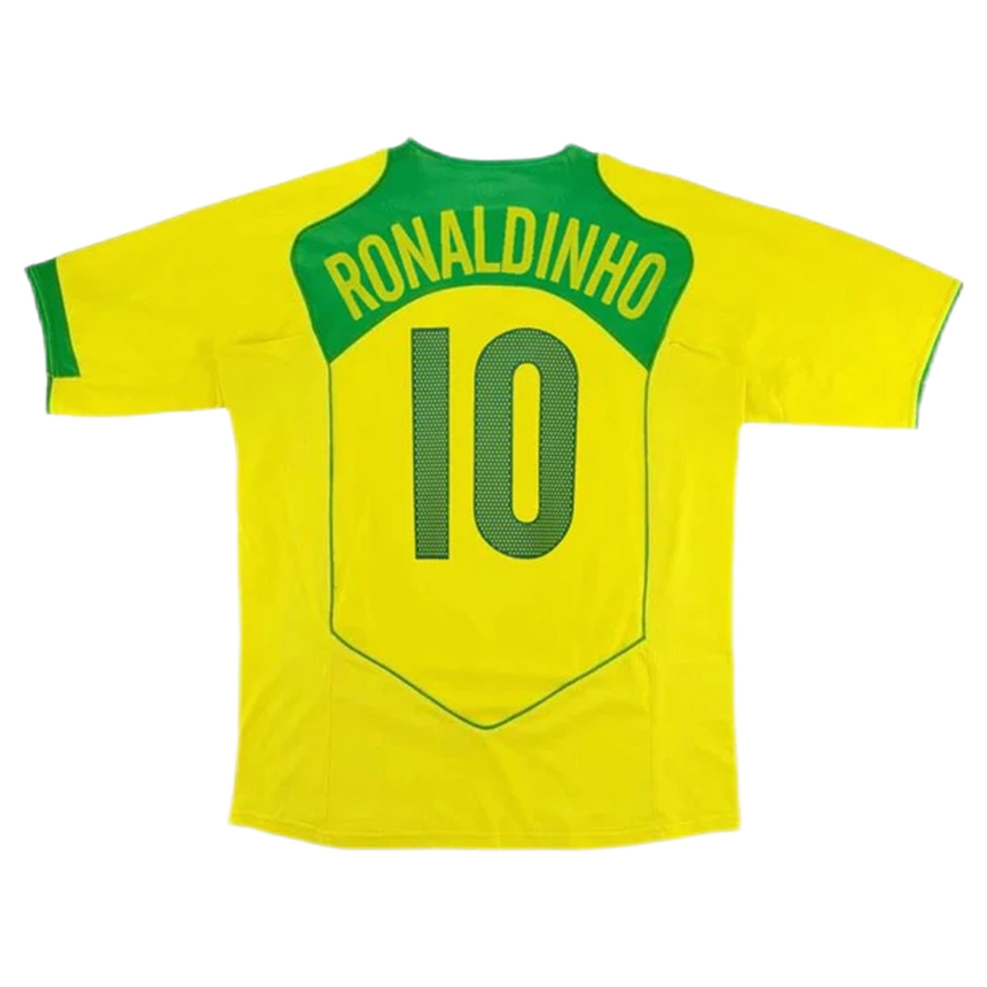 Ronaldinho #10 Retro Brazil Home Jersey 2004 - Reps Jerseys