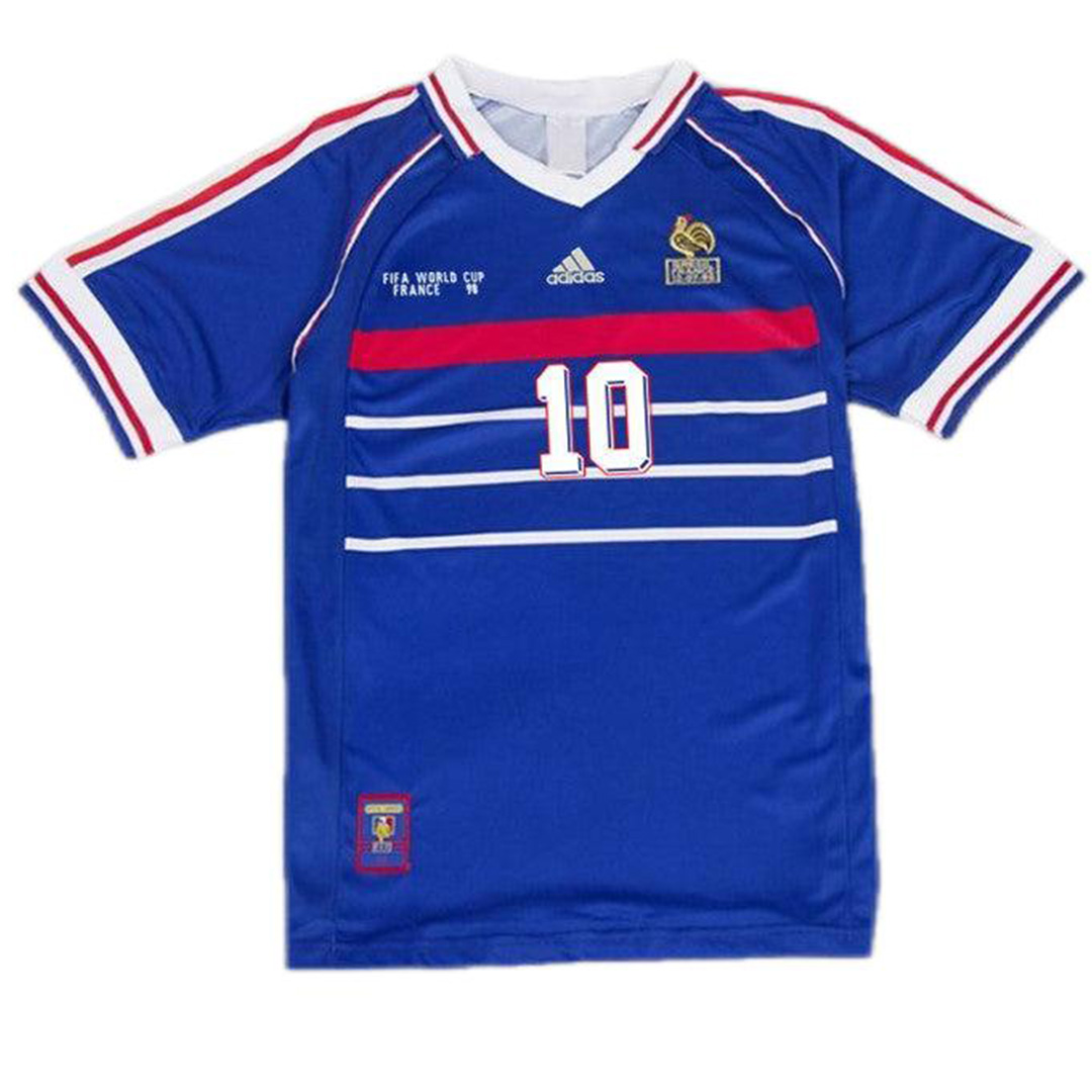 Zidane #10 France Retro Jersey Home World Cup 1998 - Reps Jerseys