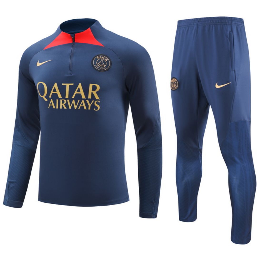 PSG Zipper Sweatshirt Kit(Top+Pants) Navy 2023/24 - Reps Jerseys
