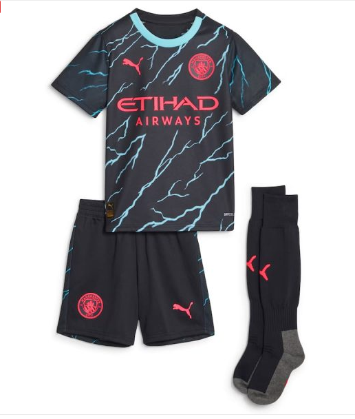 23/24 Kids Manchester City Third Kit - Reps Jerseys