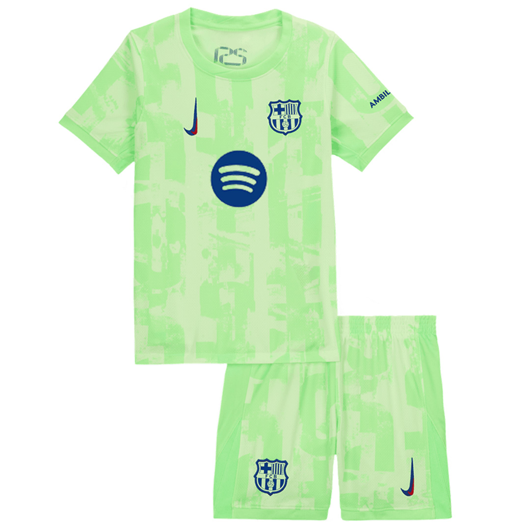 Kids Barcelona Third Spotify Logo Without Text Kit(Jersey+Shorts) 2024/25 - Reps Jerseys
