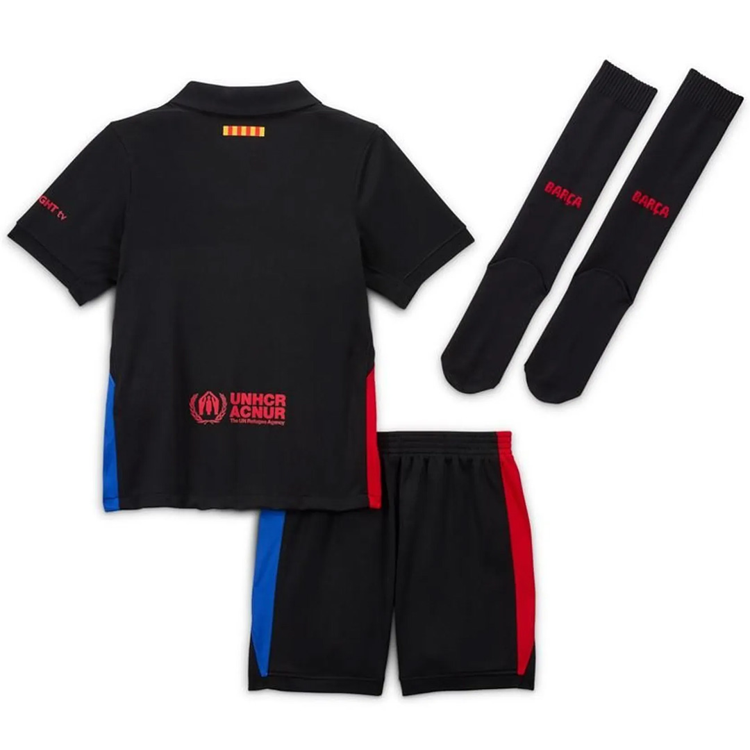 Kids Barcelona Away Spotify Logo Without Text Full Kit(Jersey+Shorts+Socks) 2024/25 - Reps Jerseys