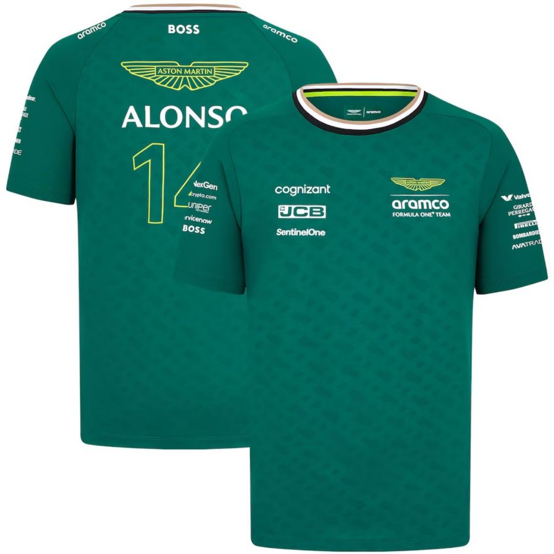 Aston Martin Aramco Cognizant F1 Racing Team Fernando Alonso Driver T-Shirt 2024 - Reps Jerseys