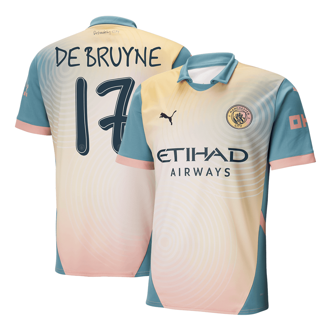 DE BRUYNE #17 Manchester City 'Definitely City' Fourth Jersey 2024/25 - UCL Font - Reps Jerseys