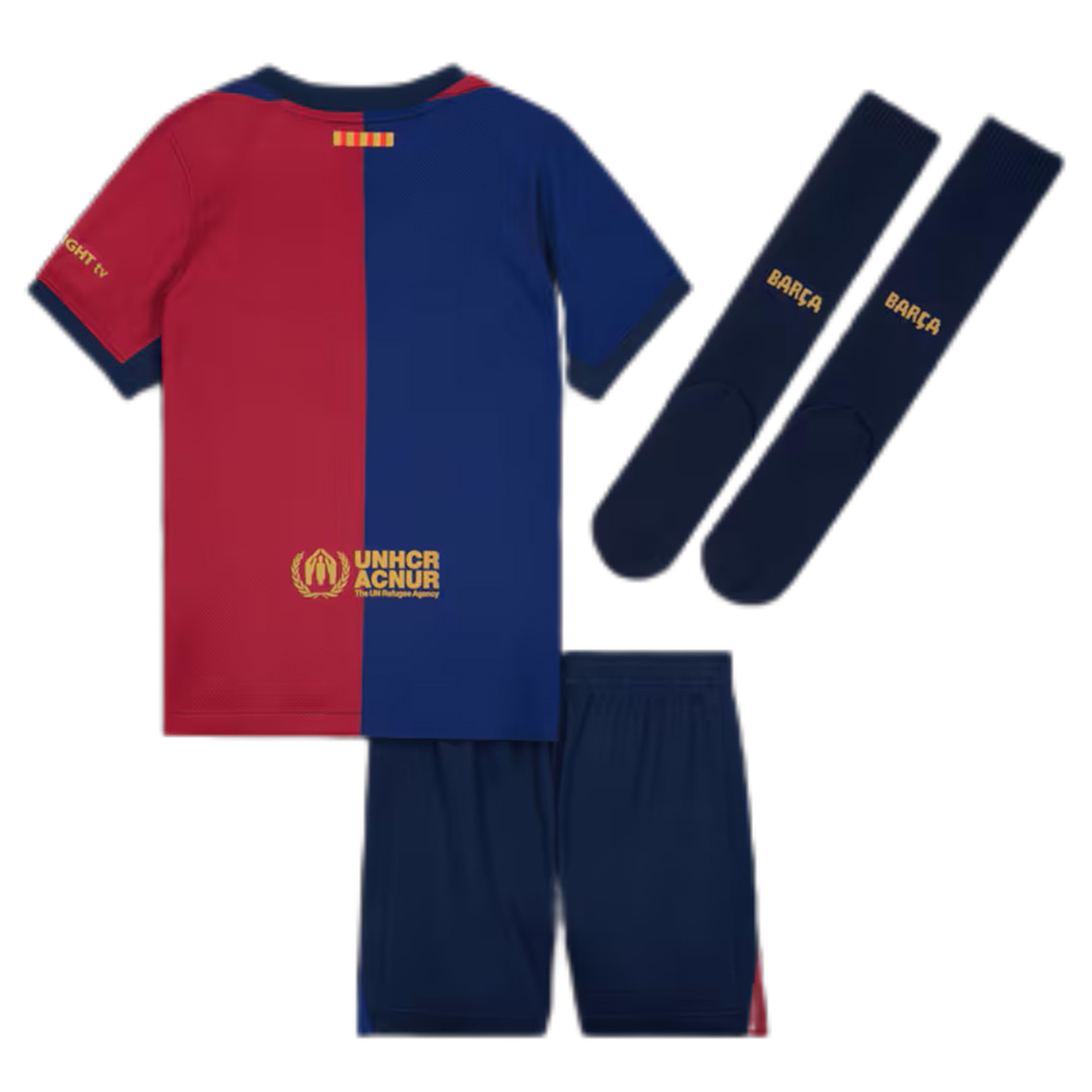 Kids Barcelona Home Full Kit(Jersey+Shorts+Socks) 2024/25 - Spotify Logo Without Text - Reps Jerseys