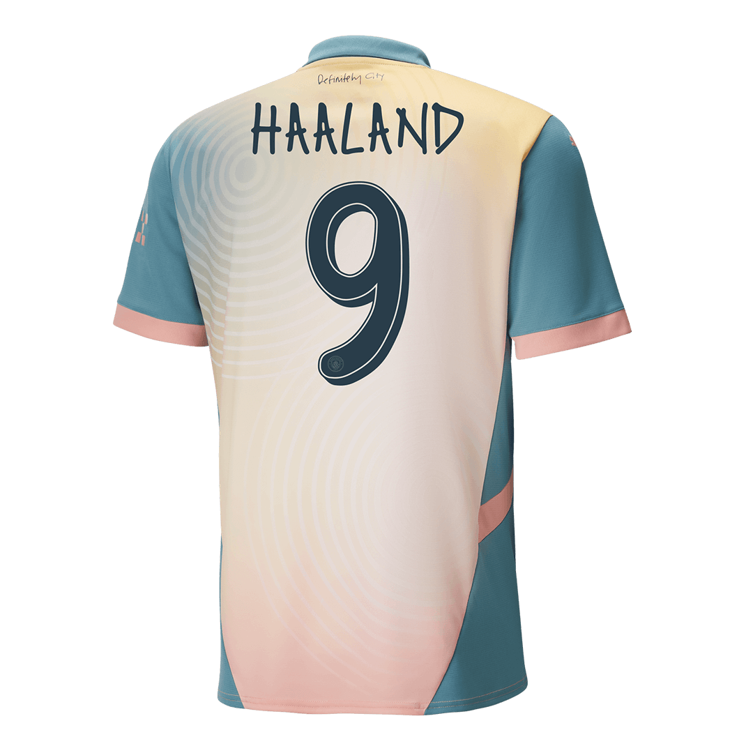 HAALAND #9 Manchester City 'Definitely City' Fourth Jersey 2024/25 - UCL Font - Reps Jerseys